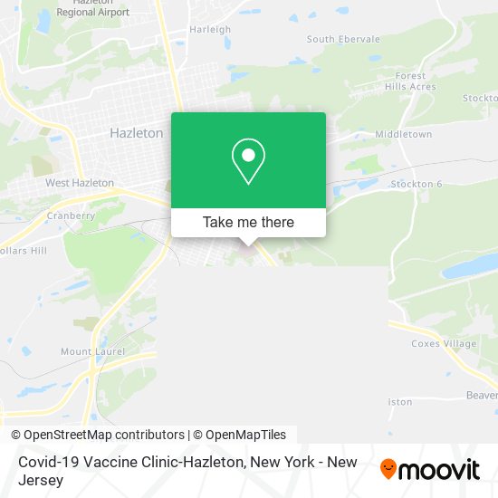 Covid-19 Vaccine Clinic-Hazleton map