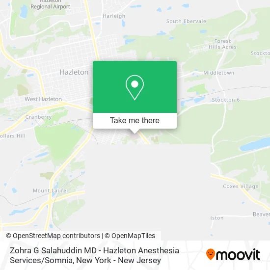 Zohra G Salahuddin MD - Hazleton Anesthesia Services / Somnia map