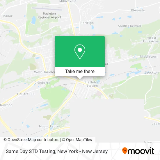 Same Day STD Testing map