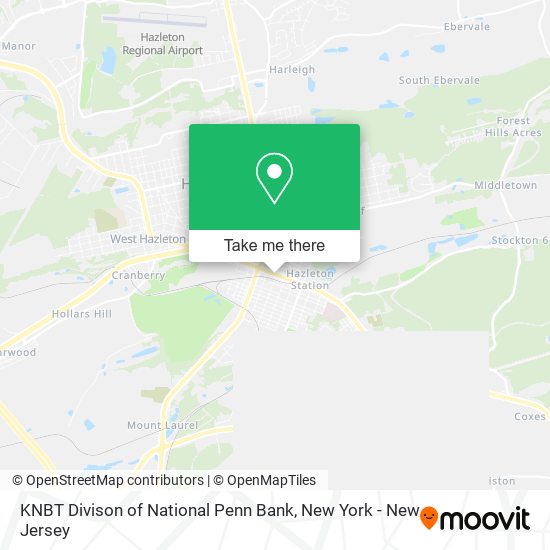 KNBT Divison of National Penn Bank map