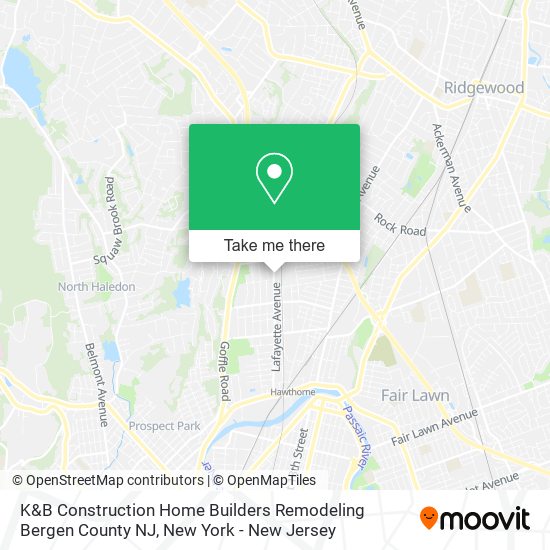 K&B Construction Home Builders Remodeling Bergen County NJ map