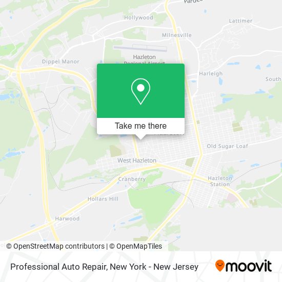 Professional Auto Repair map