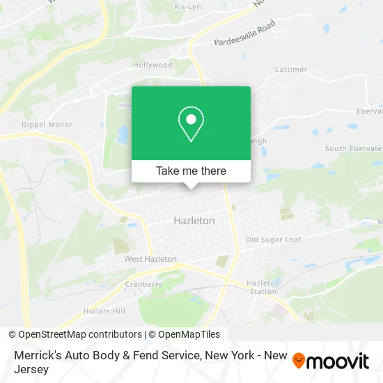 Merrick's Auto Body & Fend Service map