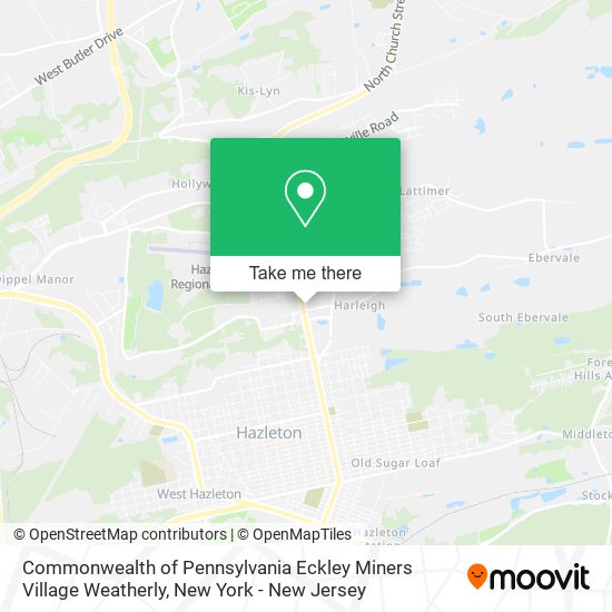 Mapa de Commonwealth of Pennsylvania Eckley Miners Village Weatherly