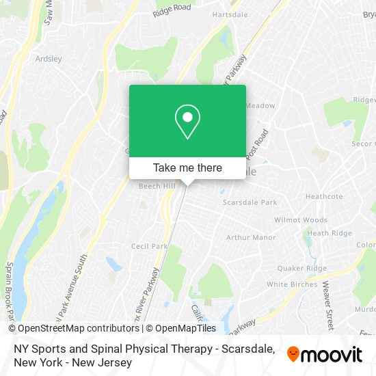 NY Sports and Spinal Physical Therapy - Scarsdale map