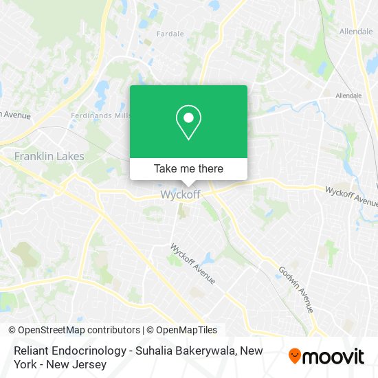 Reliant Endocrinology - Suhalia Bakerywala map