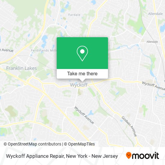 Wyckoff Appliance Repair map