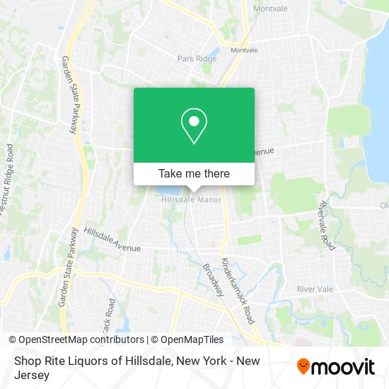 Shop Rite Liquors of Hillsdale map