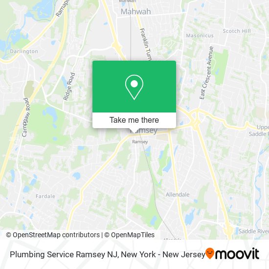 Plumbing Service Ramsey NJ map
