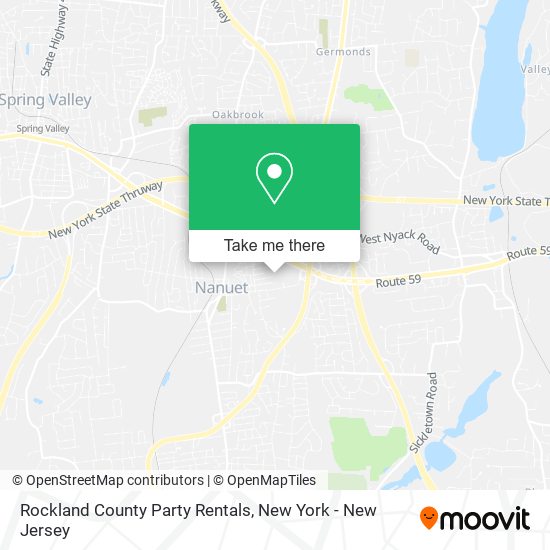 Rockland County Party Rentals map