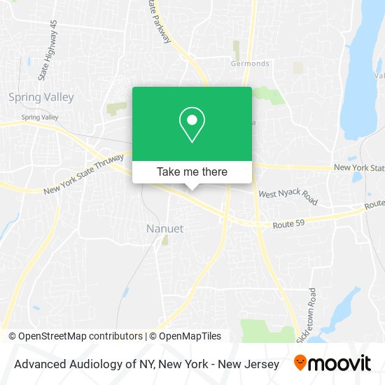 Advanced Audiology of NY map