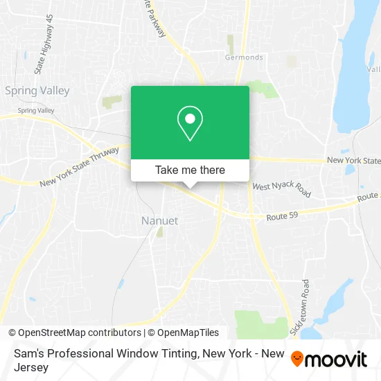 Mapa de Sam's Professional Window Tinting