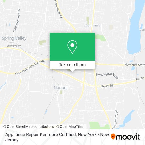 Appliance Repair Kenmore Certified map