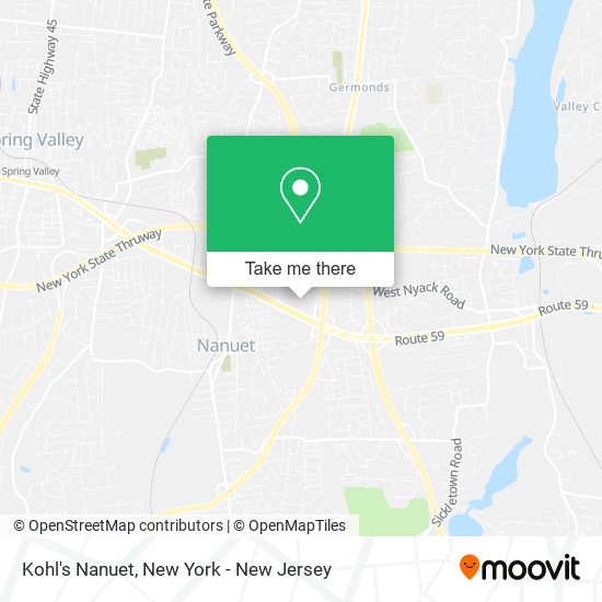 Mapa de Kohl's Nanuet