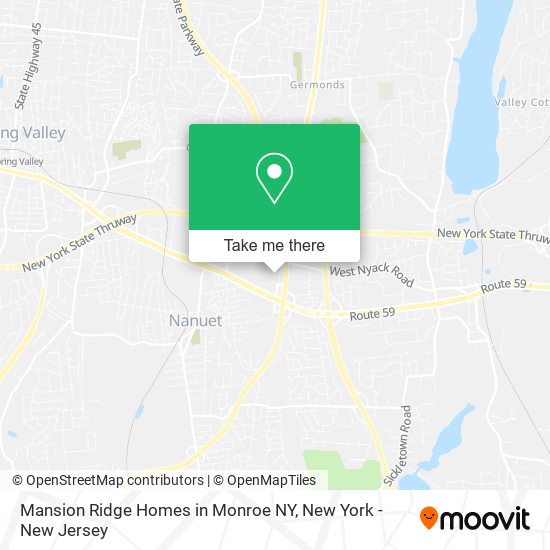 Mapa de Mansion Ridge Homes in Monroe NY