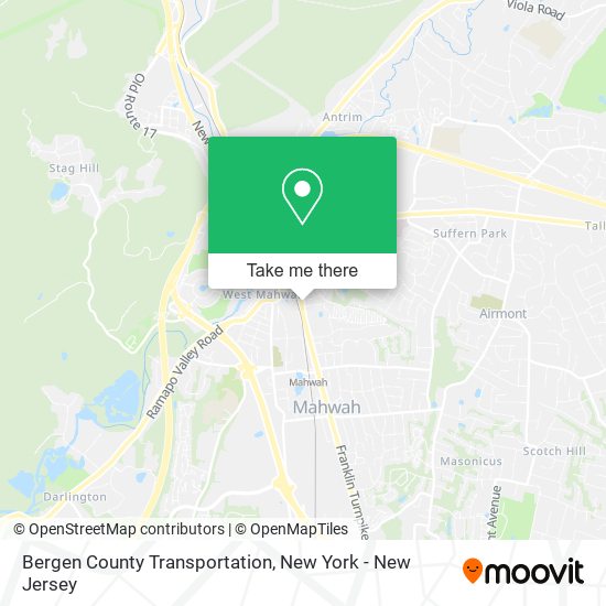 Mapa de Bergen County Transportation