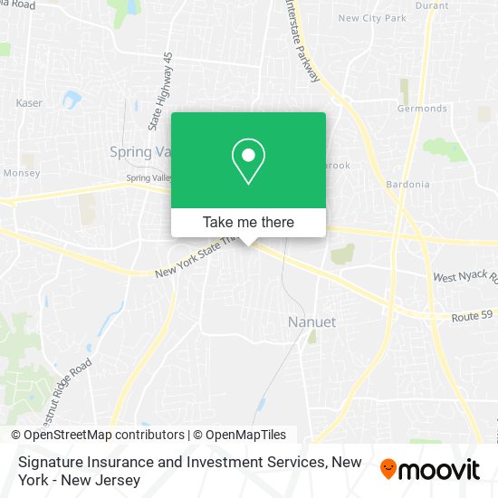 Mapa de Signature Insurance and Investment Services