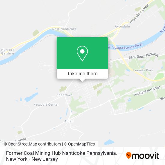 Former Coal Mining Hub Nanticoke Pennsylvania map