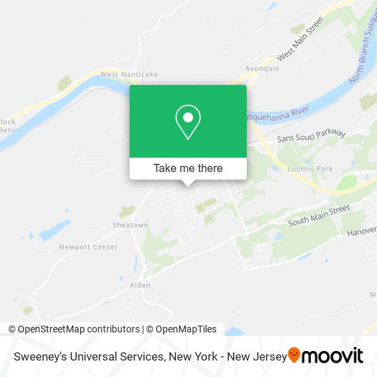 Sweeney's Universal Services map