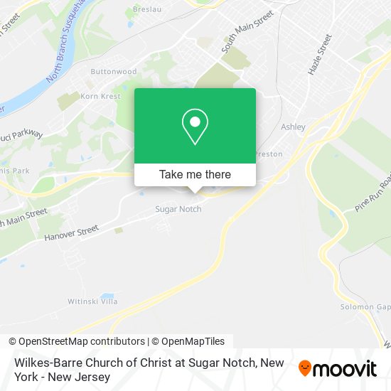 Wilkes-Barre Church of Christ at Sugar Notch map
