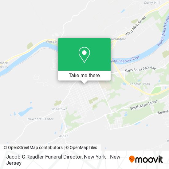 Jacob C Readler Funeral Director map