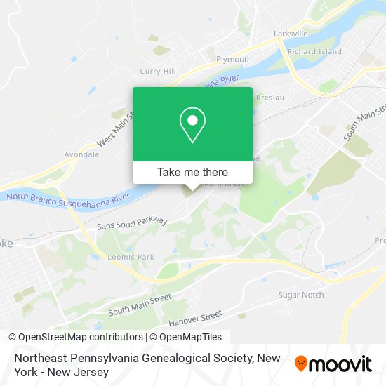 Northeast Pennsylvania Genealogical Society map