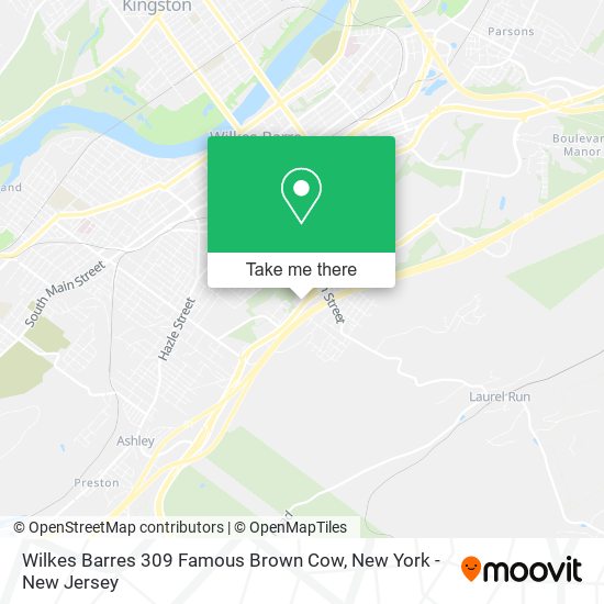 Mapa de Wilkes Barres 309 Famous Brown Cow