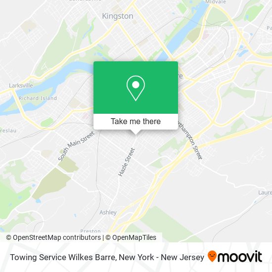 Mapa de Towing Service Wilkes Barre