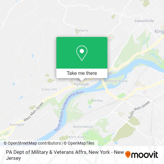 Mapa de PA Dept of Military & Veterans Affrs
