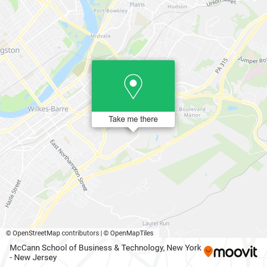 Mapa de McCann School of Business & Technology