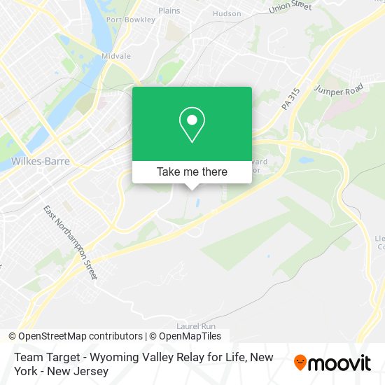 Team Target - Wyoming Valley Relay for Life map