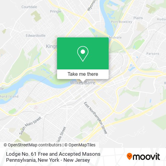 Lodge No. 61 Free and Accepted Masons Pennsylvania map