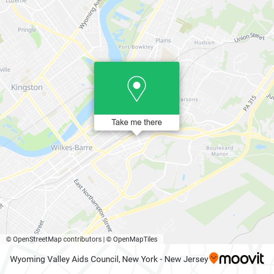 Wyoming Valley Aids Council map