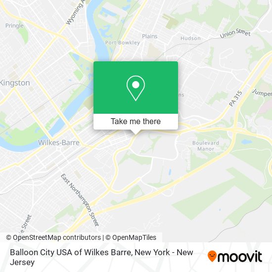 Mapa de Balloon City USA of Wilkes Barre