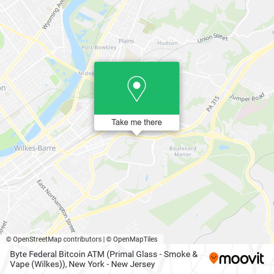 Mapa de Byte Federal Bitcoin ATM (Primal Glass - Smoke & Vape (Wilkes))