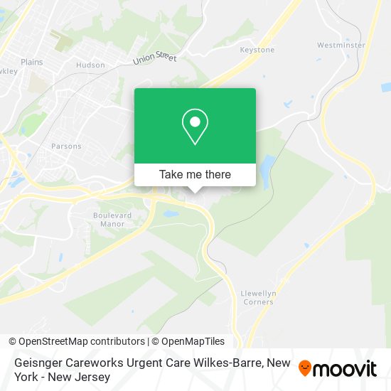 Geisnger Careworks Urgent Care Wilkes-Barre map