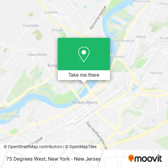 75 Degrees West map