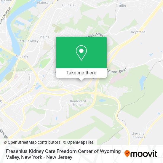 Fresenius Kidney Care Freedom Center of Wyoming Valley map