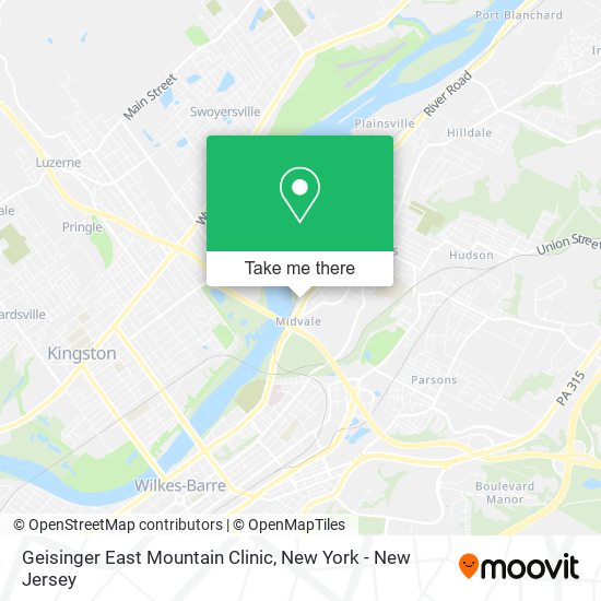 Geisinger East Mountain Clinic map
