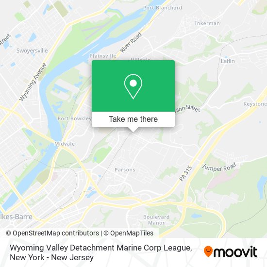 Wyoming Valley Detachment Marine Corp League map