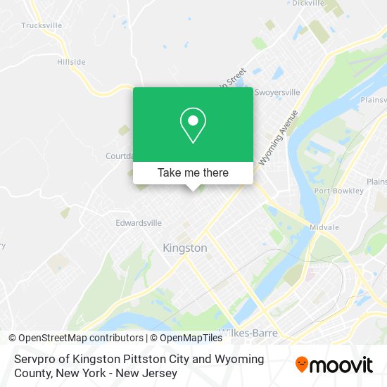 Servpro of Kingston Pittston City and Wyoming County map