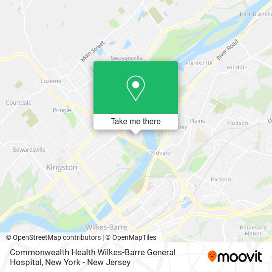 Mapa de Commonwealth Health Wilkes-Barre General Hospital