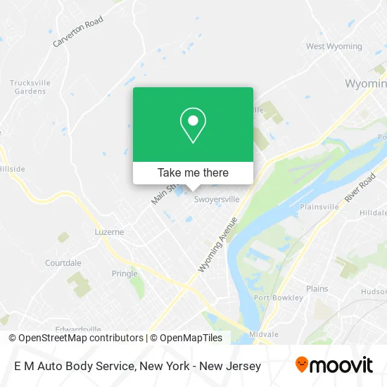 E M Auto Body Service map