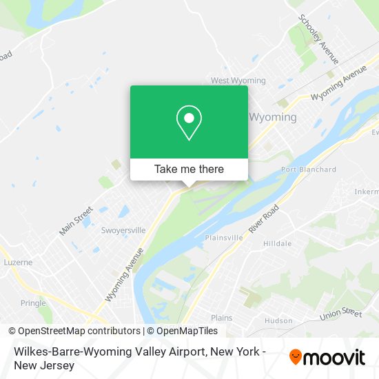 Wilkes-Barre-Wyoming Valley Airport map