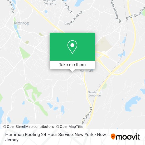 Harriman Roofing 24 Hour Service map