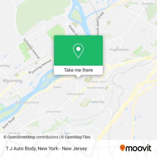 T J Auto Body map