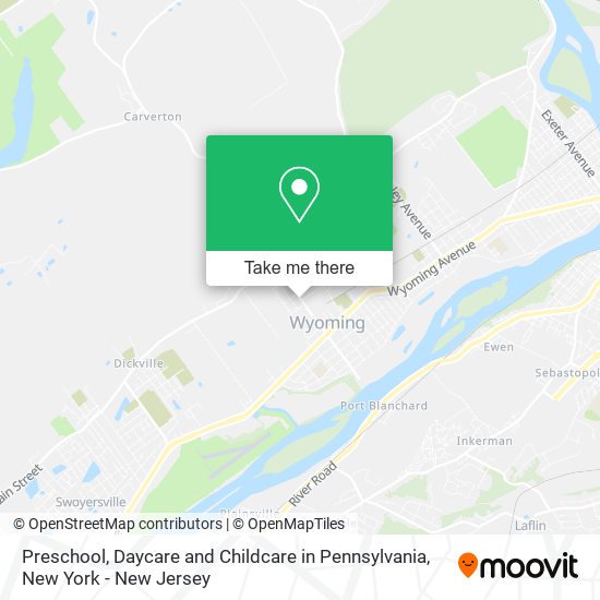 Preschool, Daycare and Childcare in Pennsylvania map