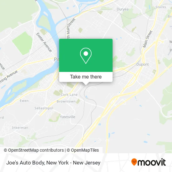 Joe's Auto Body map