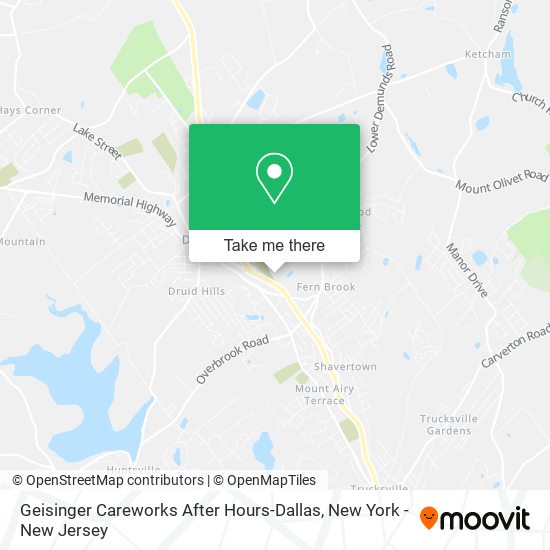 Geisinger Careworks After Hours-Dallas map