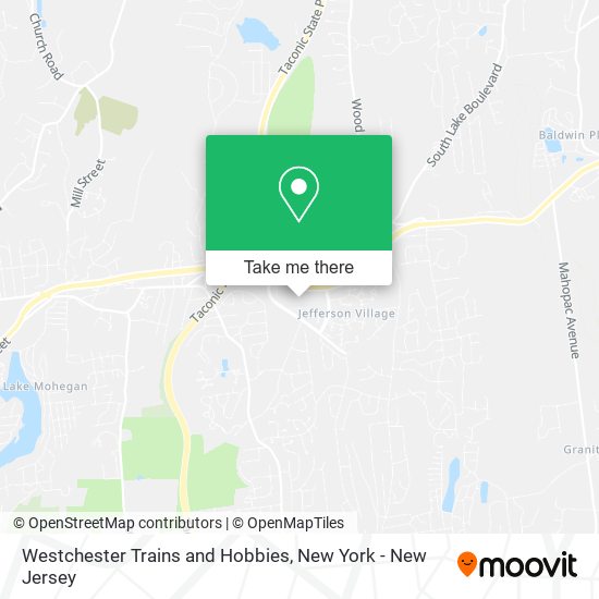 Westchester Trains and Hobbies map